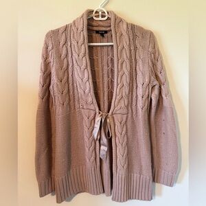 Apt 9 Ballerina Ribbon Knitted Medium Pale Pink Cardigan
